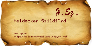 Heidecker Szilárd névjegykártya